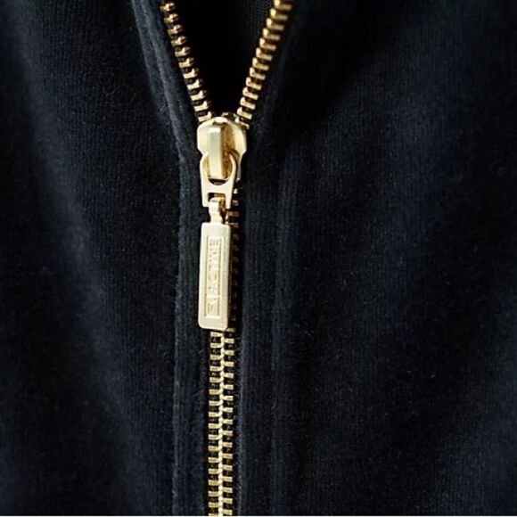 Denim & Co. Velour Fit & Flare Jacket with Rib Bomber Collar - Picture 3 of 5